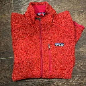 Men’s Red Patagonia full zip better sweater